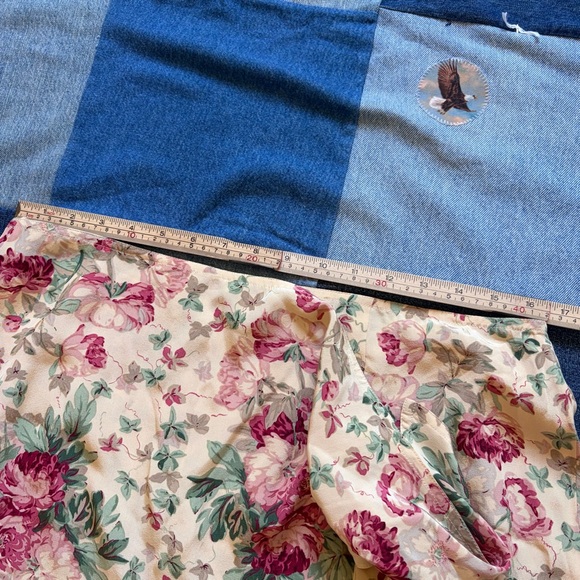 lauren ralph lauren 100% silk floral wrap skirt cream green red chic spring - Picture 8 of 9